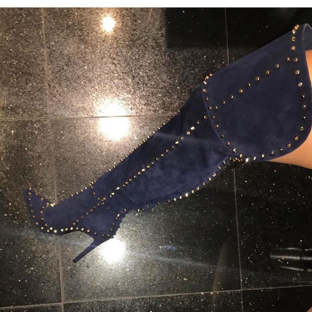Jennifer Le studded thigh high boot